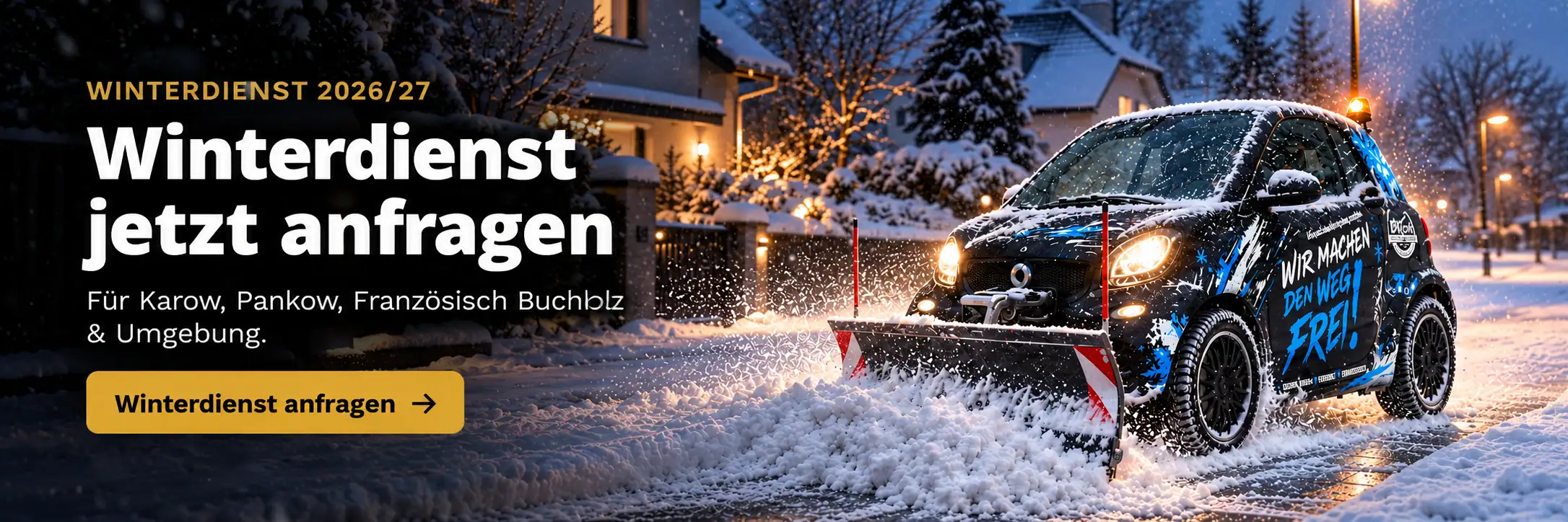 Winterdienst 2026/27 – Winterdienst jetzt anfragen für Karow, Pankow, Französisch Buchholz und Umgebung