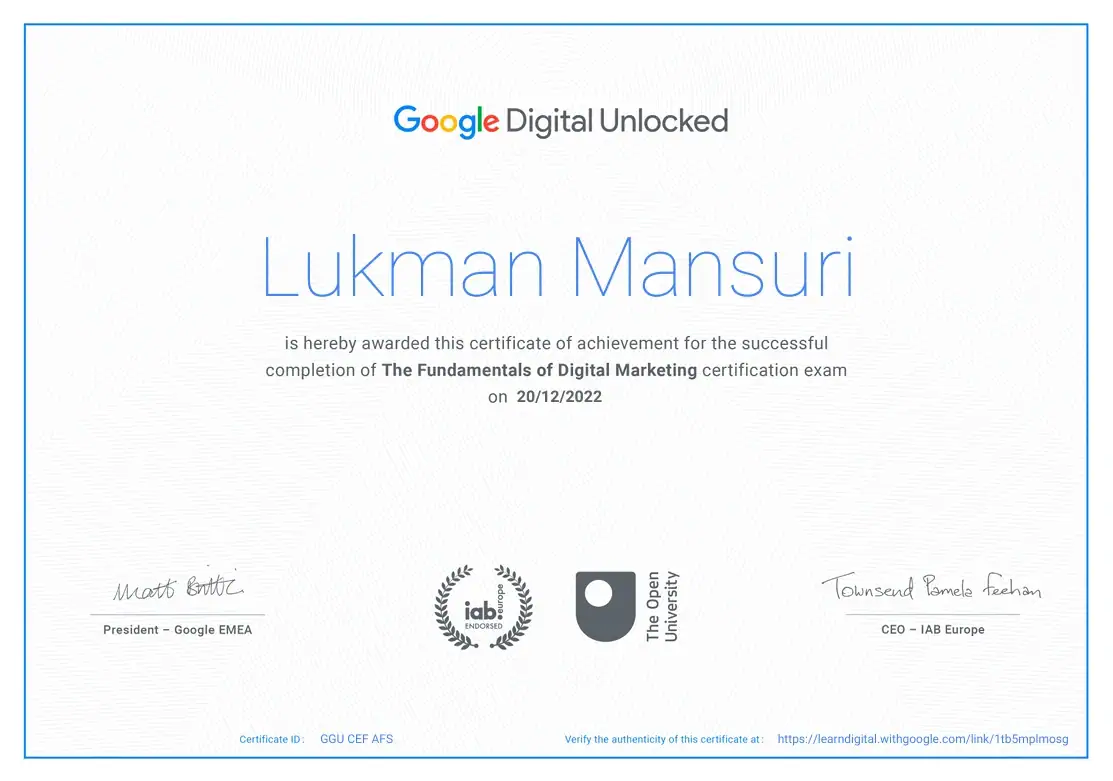 Fundamentals of Digital Marketing
