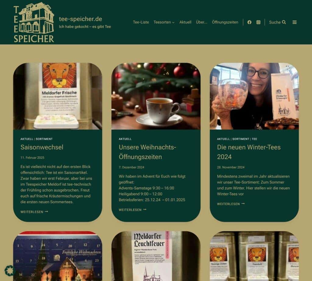 Teespeicher.de Startseite Ausschnitt