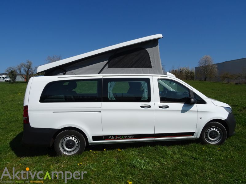 Aufstelldach Vito extra lang aussenansicht offen seite