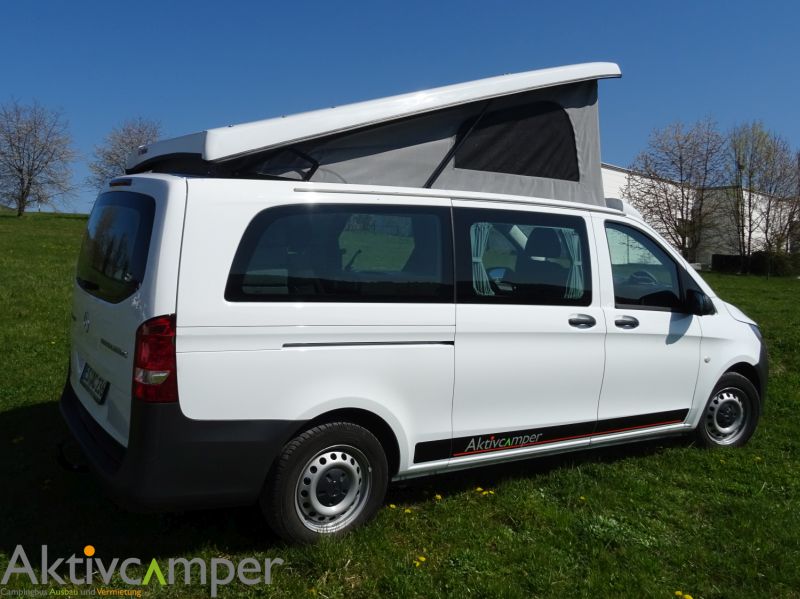 Aufstelldach Vito extra lang aussenansicht offen hinten