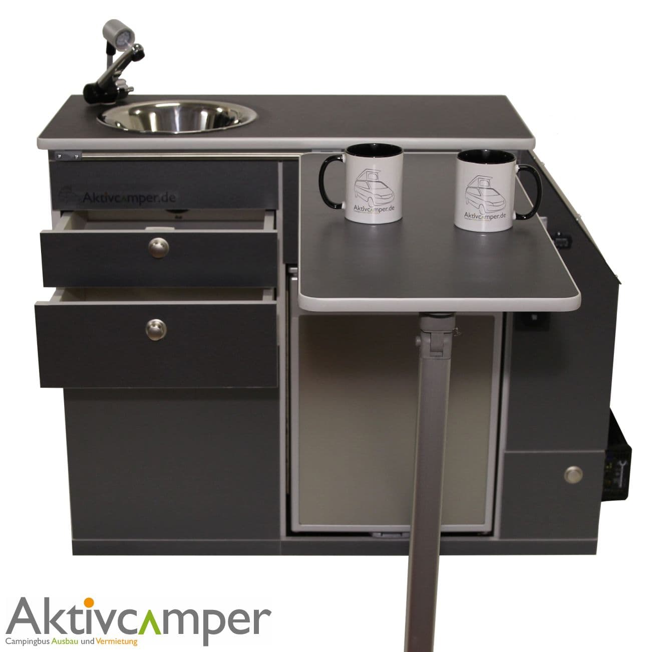 Küche Aktivcamper anthrazit Tisch