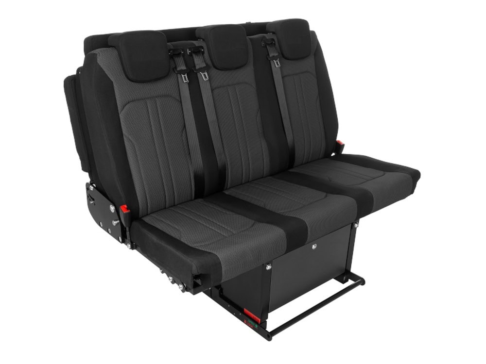 Sitz Schlafbank mit isolierter Bodenplatte und Schienensystem zum nachrüsten für Mercedes Vito 447