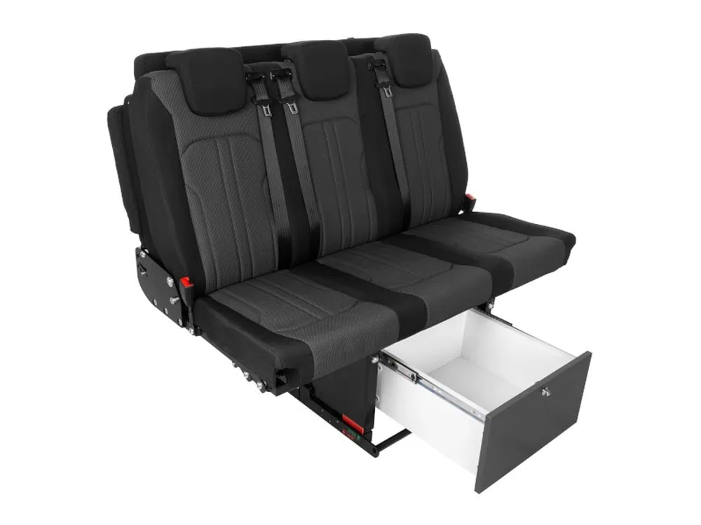 Vito Kastenwagen Sitzbank Schlafbank nachrüsten Bett Camper Schienensystem 3er Sitzbank Schlafbank