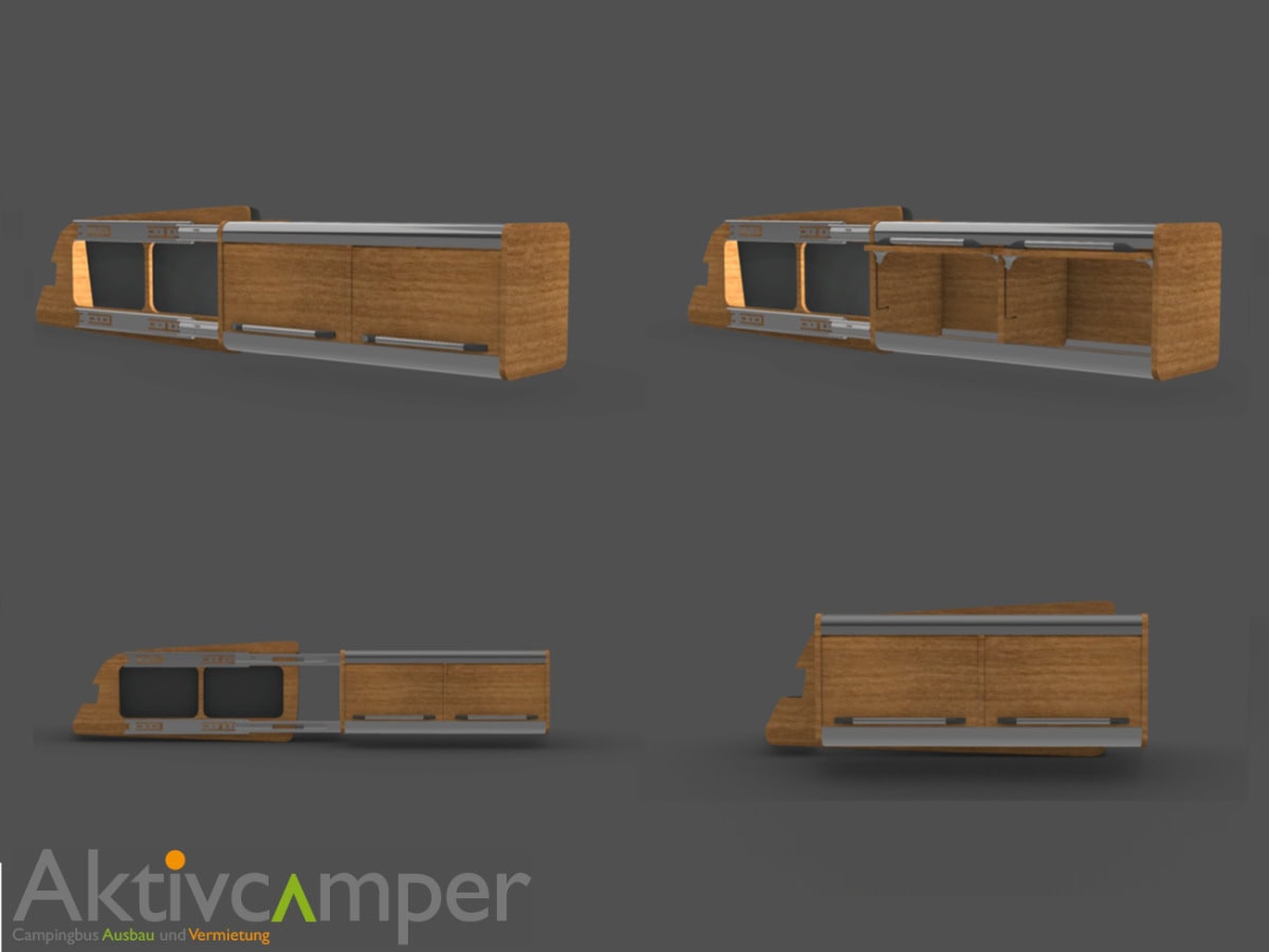 Fensterschrank mit Schiebeschrank Hängeschrank Modul Camper Vito V-Klasse EQV Mercedes Aktivcamper