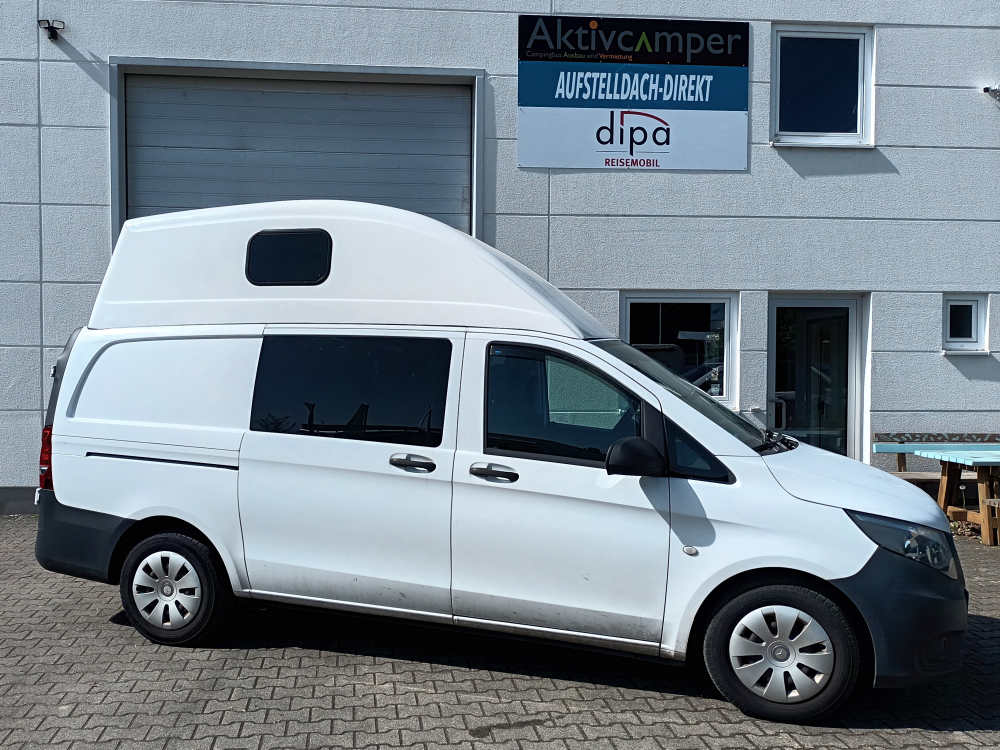 Hochdach Vito V-Klasse Mercedes festes Hochdach nachgerüstet alternative Aufstelldach Marco Polo Ansicht Fenster
