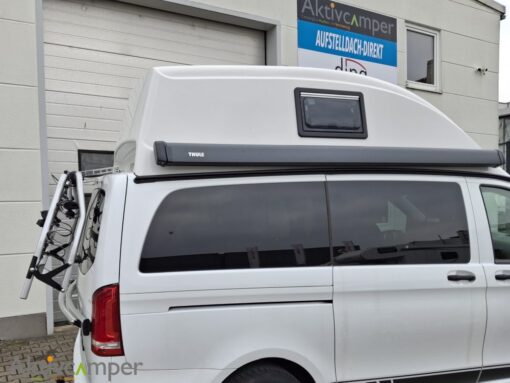Hochdach Mercedes Vito V-Klasse Reimo fest mit Fenster und Markise Isolation ideal Seite