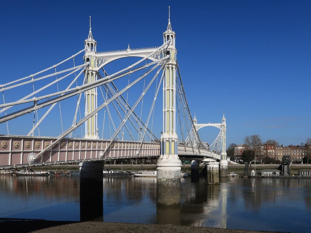 Albert Bridge over the Thames at Chelsea