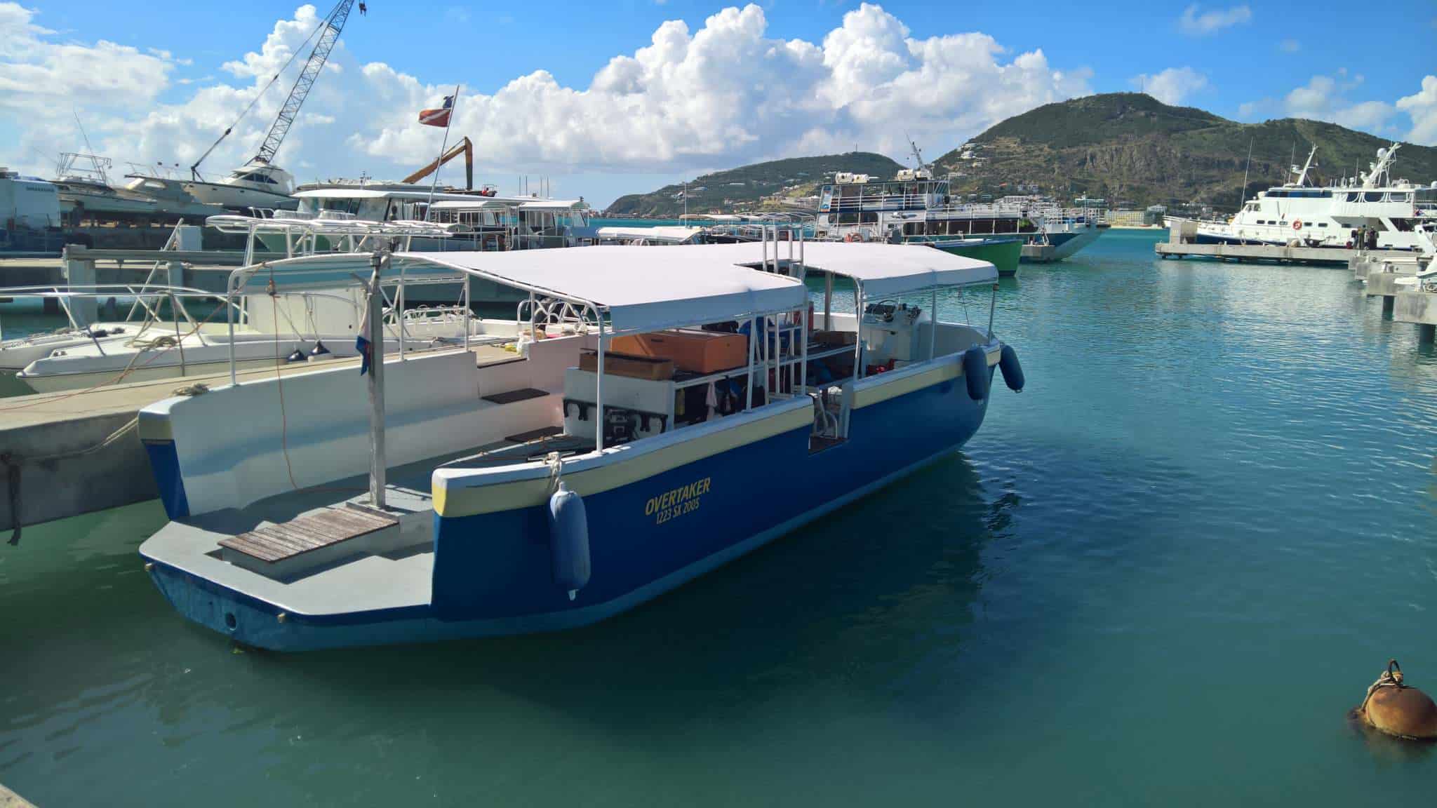 Overtaker, the SNUBA SXM boat in Sint Maarten