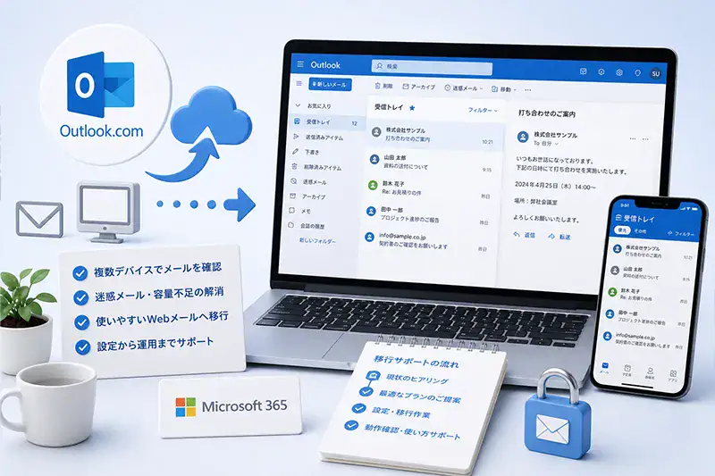 Outlook.com移行サポートのイメージ