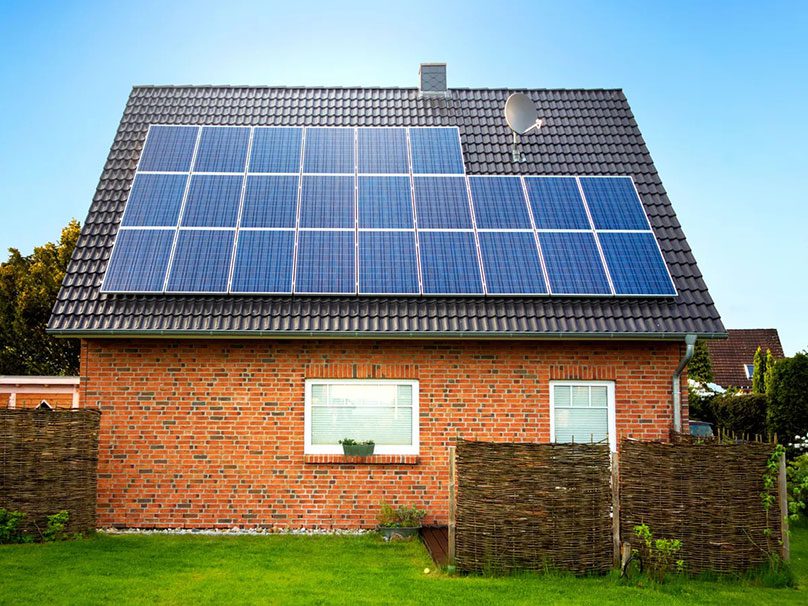 solar panels on a residential home