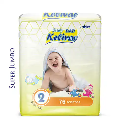 baby diapers Kelivar brand small size 76 pcs super jumbo packaging high absorbency leak protection bulk manufacturer