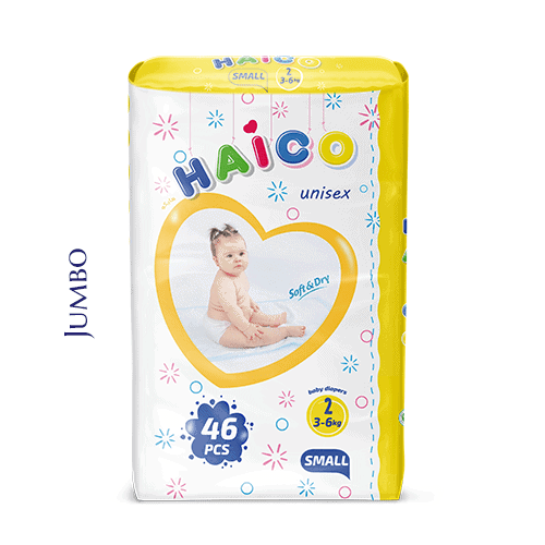 Baby diapers Haico brand jumbo - small 46 pcs soft dry technology manufacturer