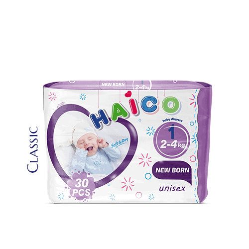 Baby diapers Haico brand classic - newborn 30 pcs soft dry technology manufacturer