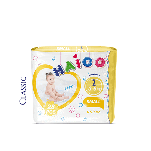Baby diapers Haico brand classic - small 28 pcs soft dry technology manufacturer