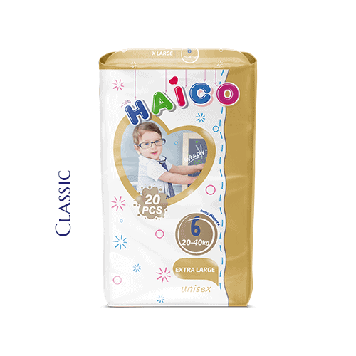 Baby diapers Haico brand classic - extra large 20 pcs soft dry technology manufacturer