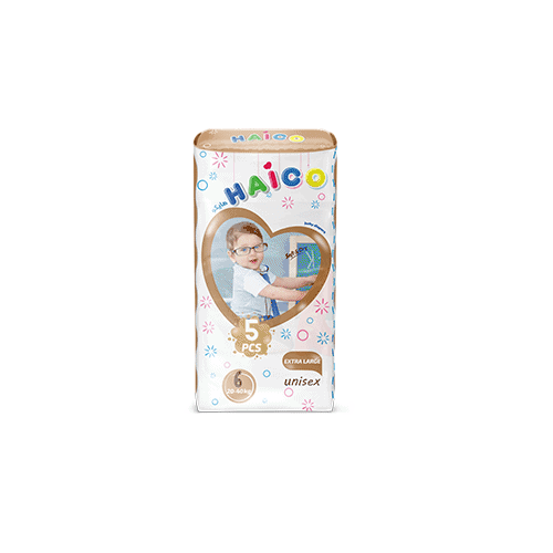 Baby diapers Haico brand extra large size 5 pcs soft dry technology manufacturer