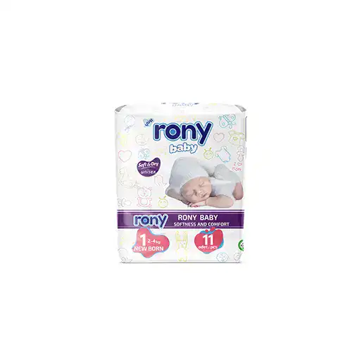 Baby diapers Rony brand newborn 11 pcs mini packaging high absorbency leak protection bulk manufacturer