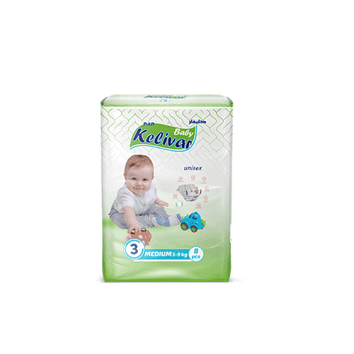 baby diapers kelivar brand medium size 8 pcs mini packaging soft dry technology wholesale