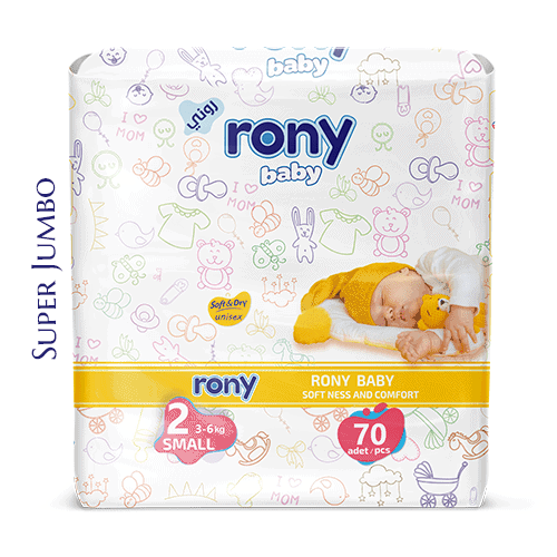 Baby diapers Rony brand small size 70 pcs super jumbo packaging high absorbency leak protection bulk manufacturer