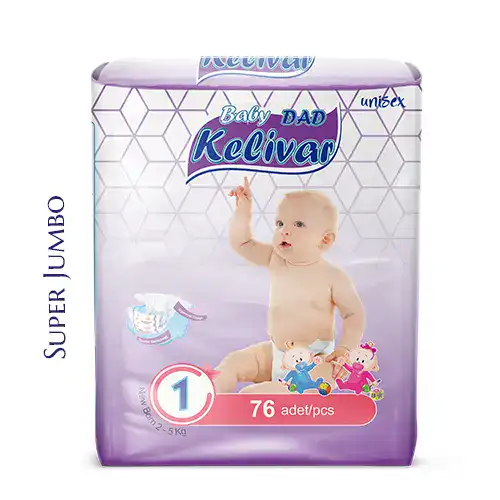 baby diapers Kelivar brand newborn size 76 pcs super jumbo packaging high absorbency leak protection bulk manufacturer