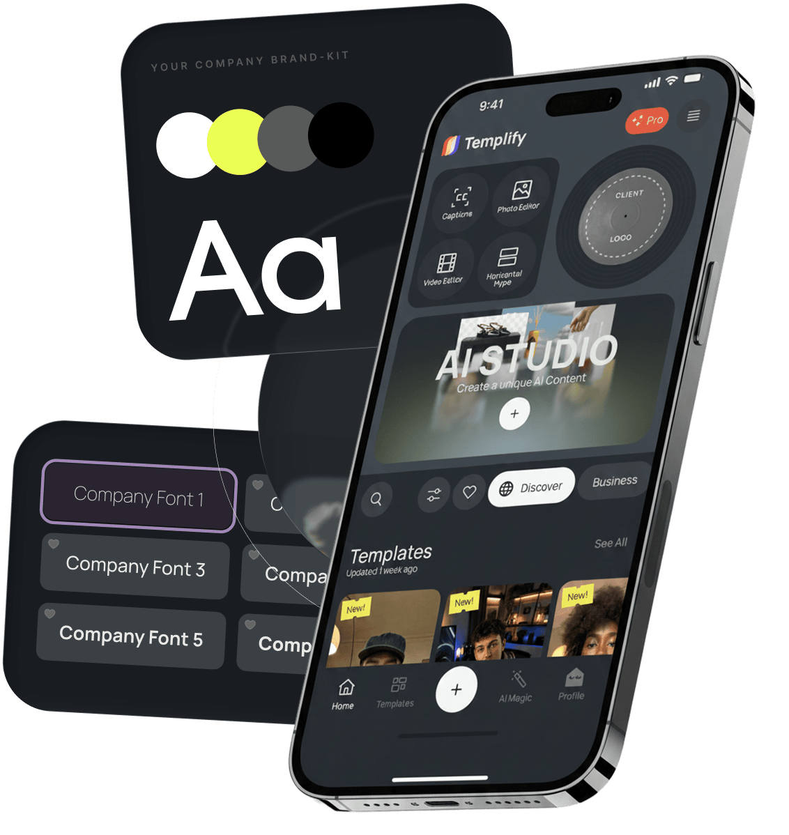 Templify mobile video creation interface