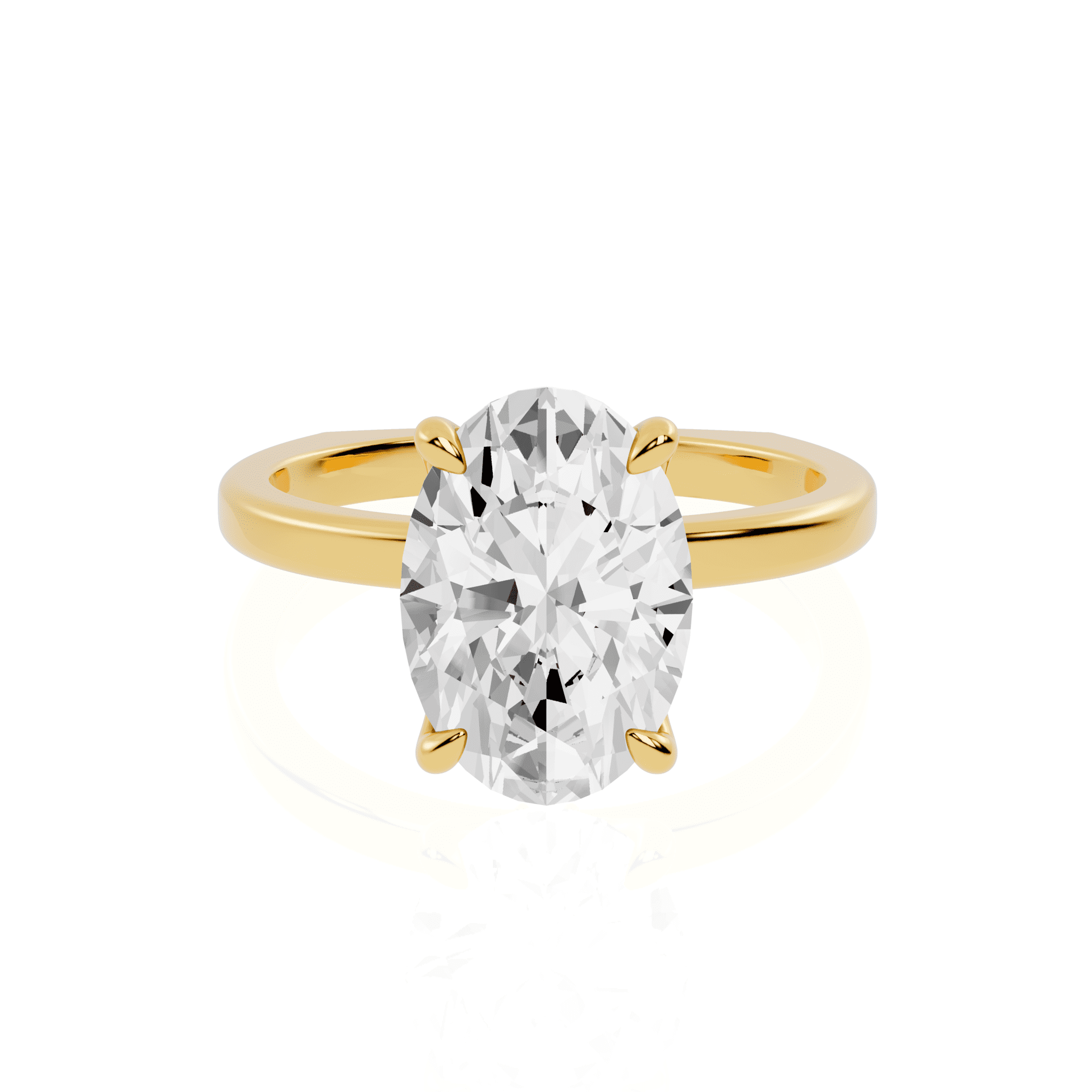 oval diamond hidden halo ring