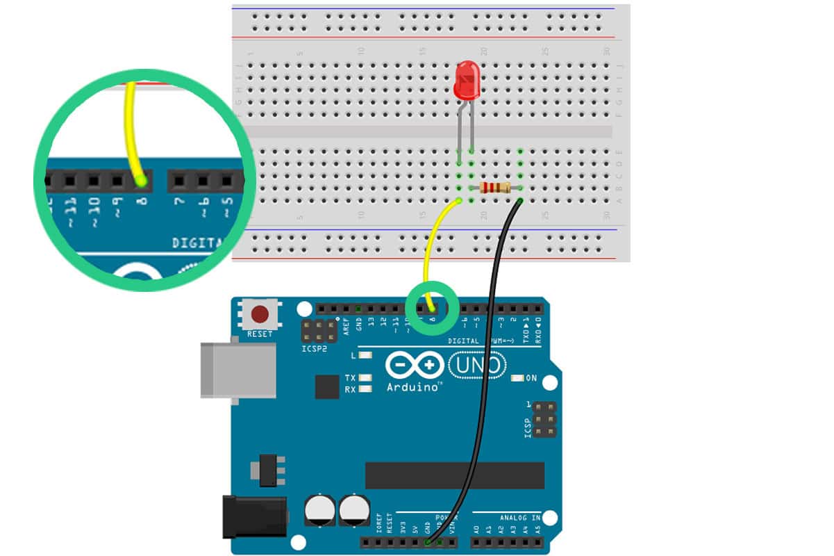 LED an Pin 8