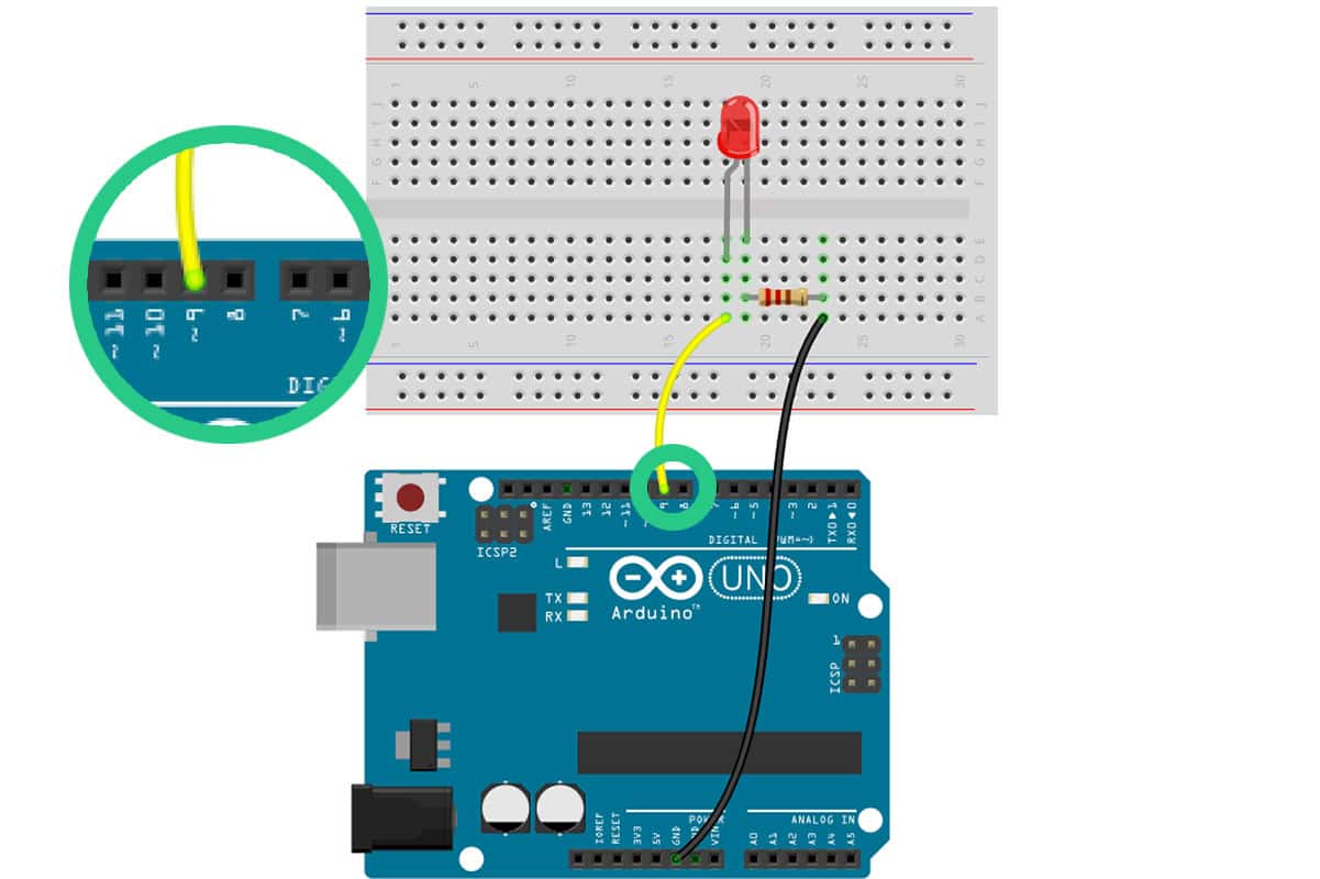 LED an Pin 9