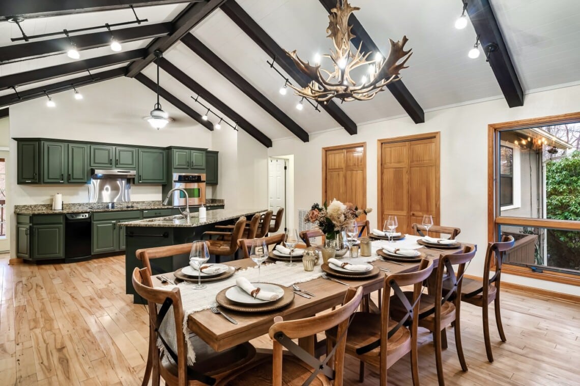 Spacious chef's dream kitchen with plenty of room to cook and gather.