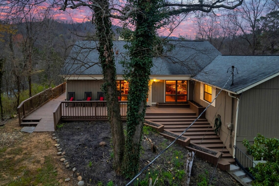 Welcoming entry to your private mountain getaway.