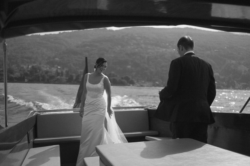 Guests celebrating at Villa Rusconi Clerici wedding reception, Lake Maggiore