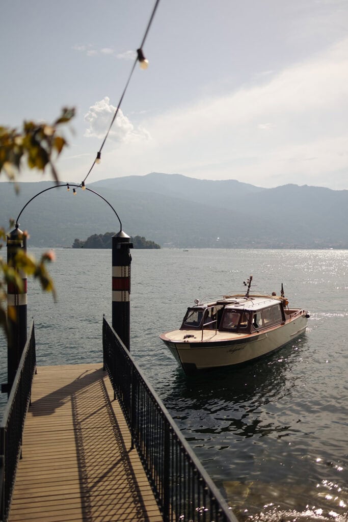Bride and groom portrait session by Lake Maggiore, Villa Rusconi Clerici