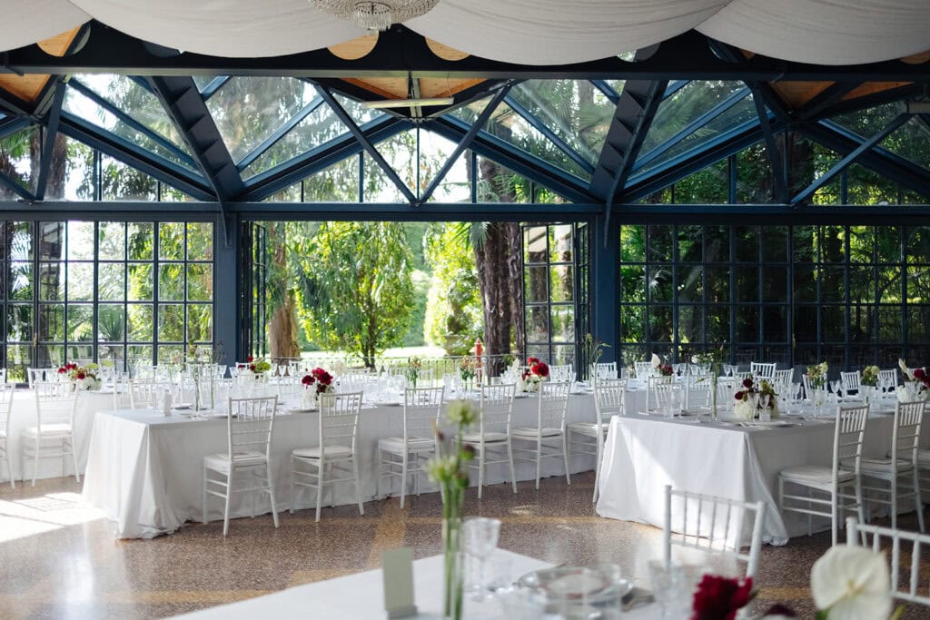 Guests celebrating at Villa Rusconi Clerici wedding reception, Lake Maggiore