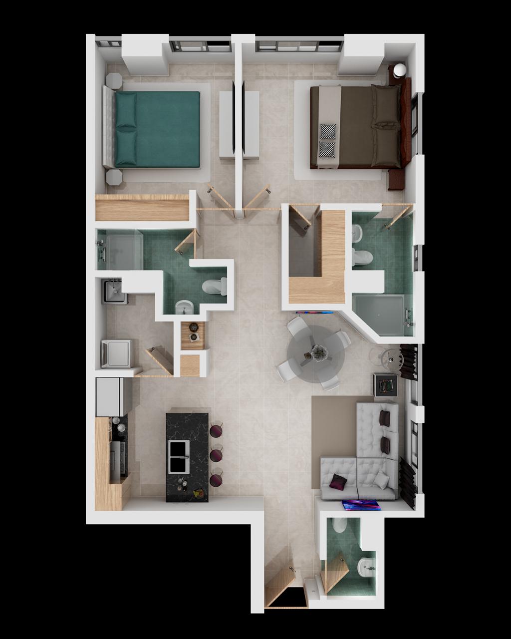 Departamento 2 habitaciones