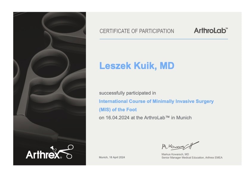 Certificate-ArthroLab-EN