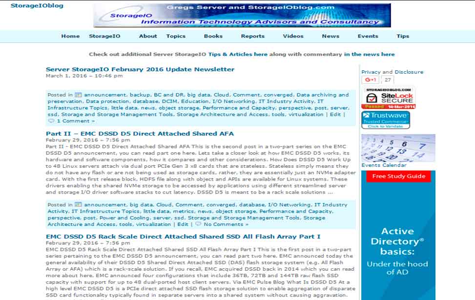 Data Infrastructure Server StorageIOblog posts