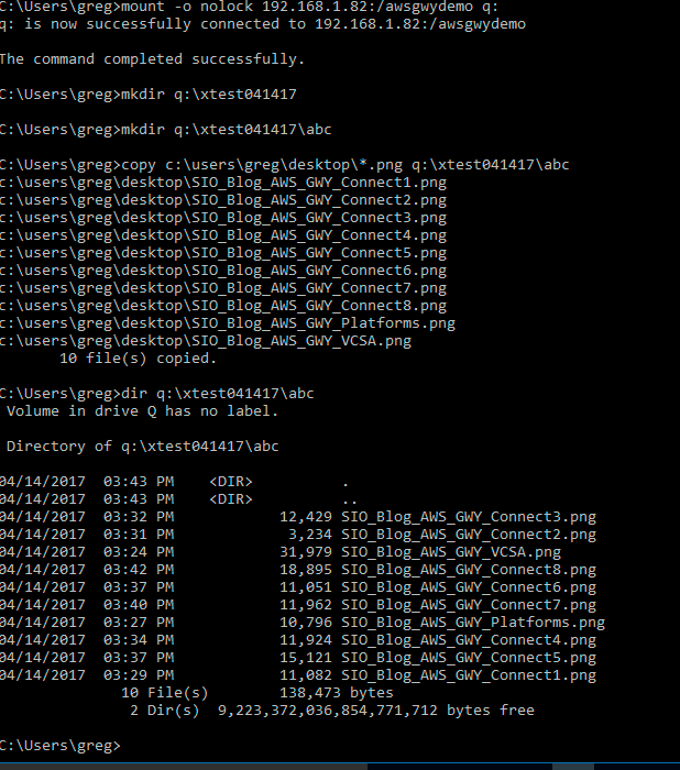 AWS Storage Gateway verify Bucket Items