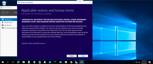 Microsoft Windows Server 2019 Insiders Preview license