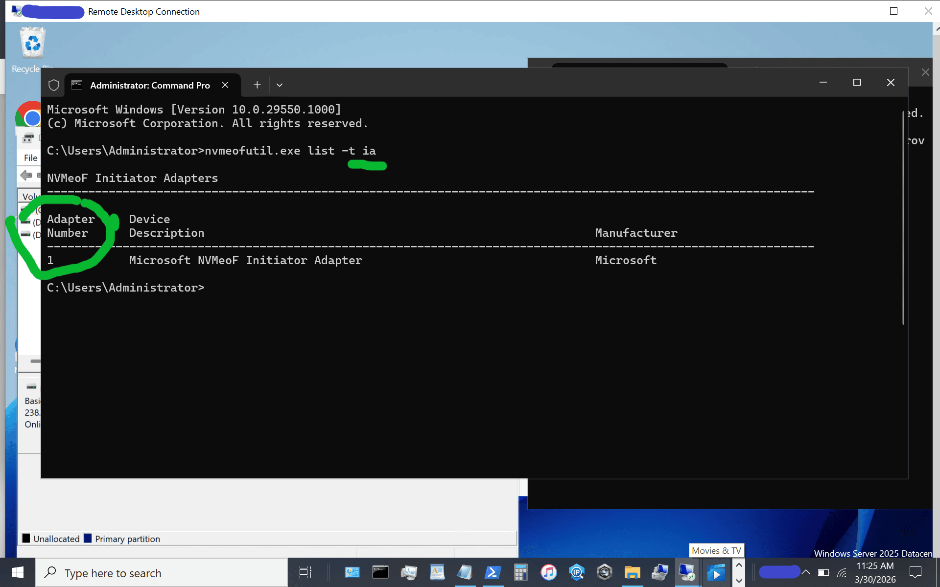windows server vnext nvmeof host initiator setup