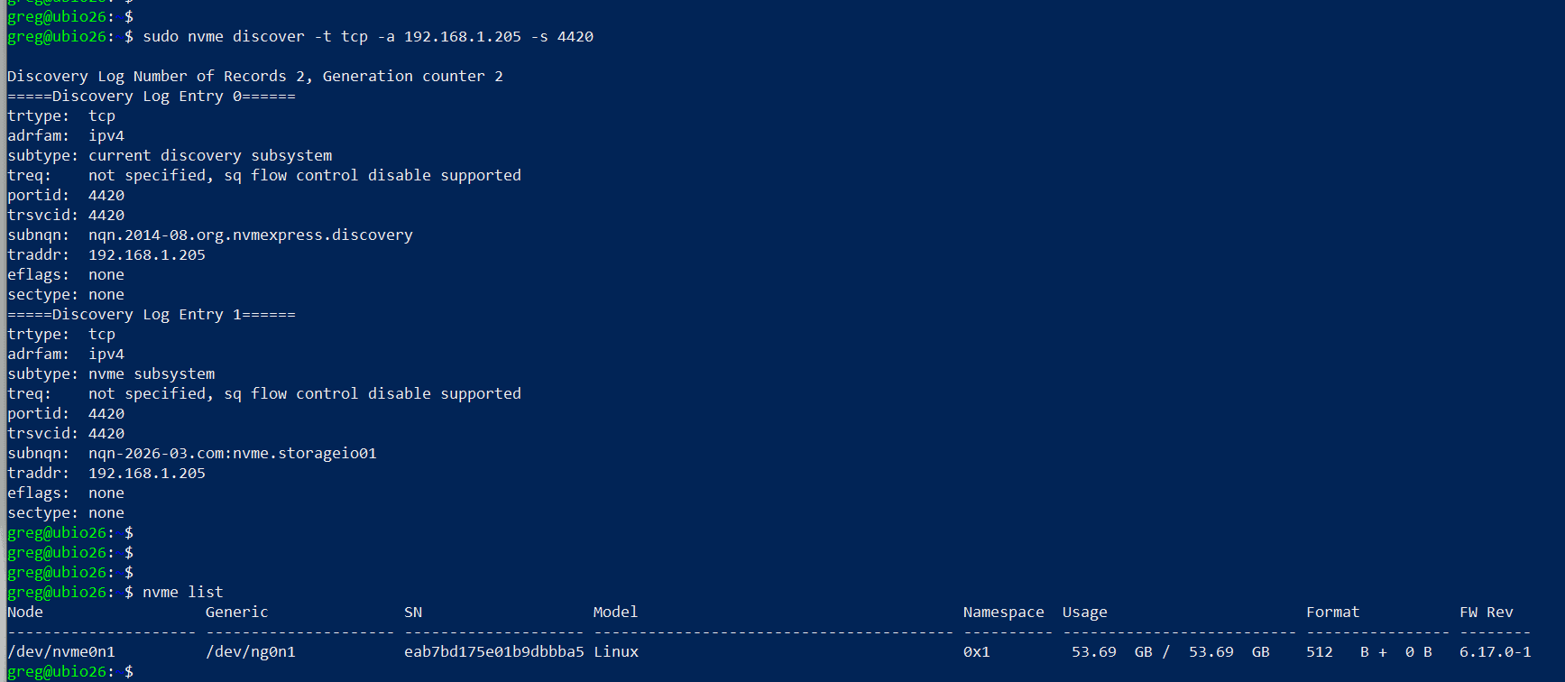 setting up linux nvmeof target