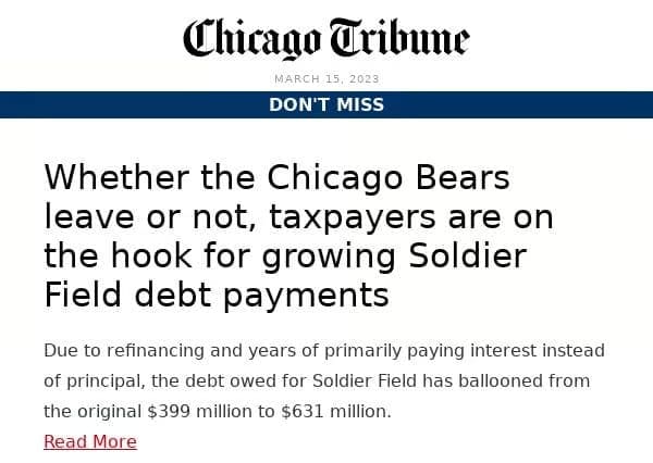 Maybe the worst argument for why the city of Chicago should give the Bears all naming-rights and revenue