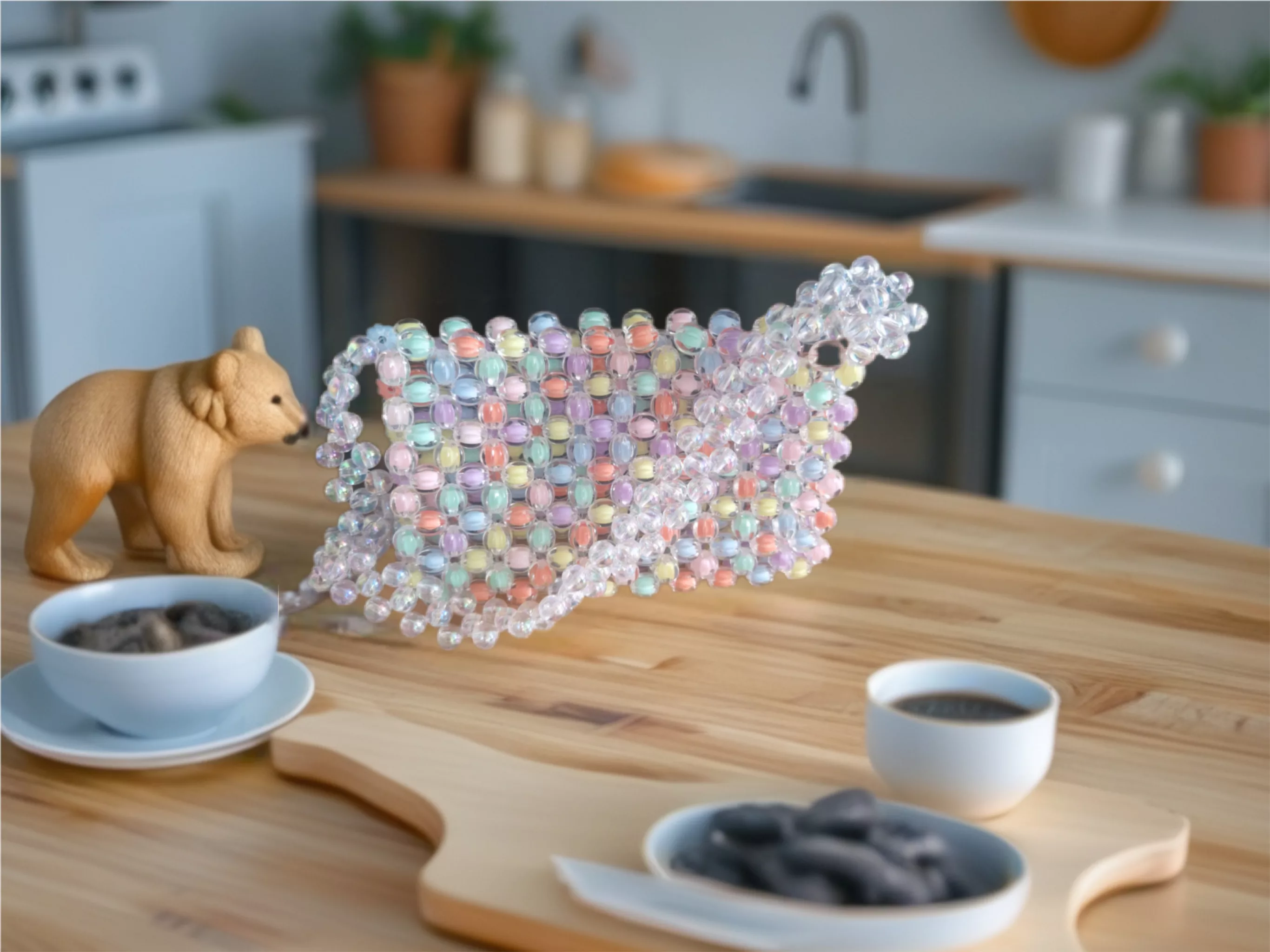 Perlendaschal pastelfarben für Smartphone