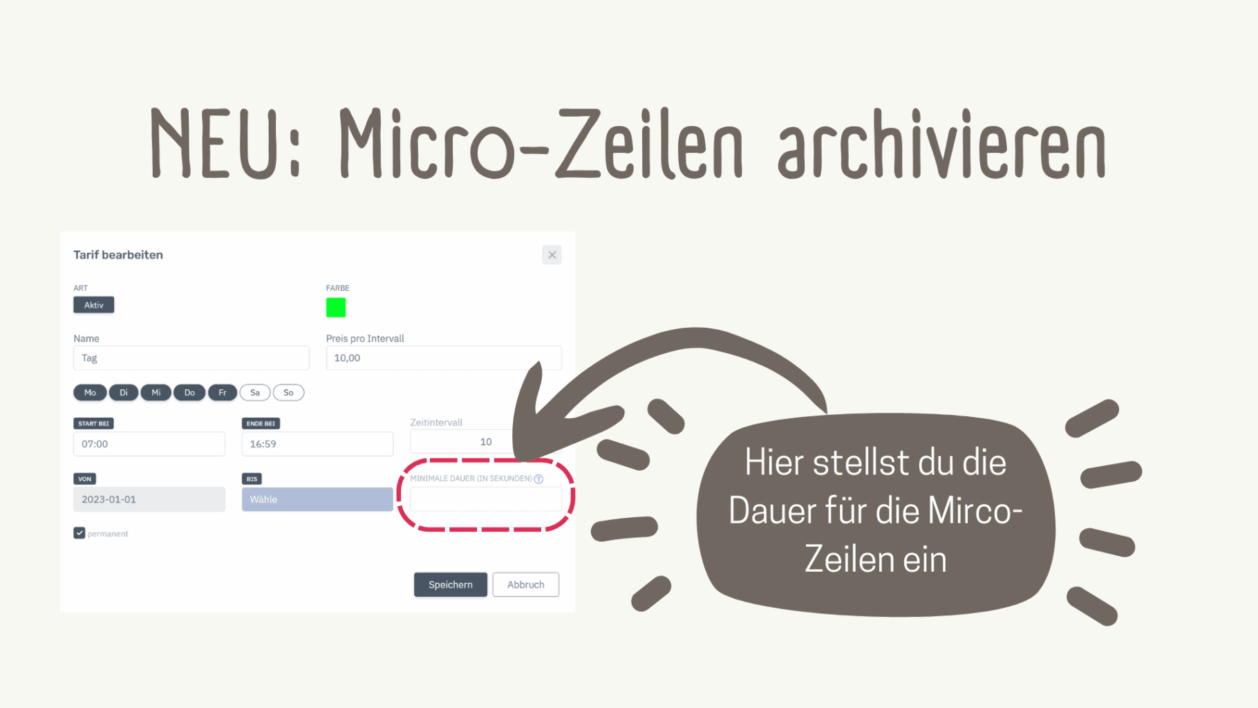 Micro-Zeilen automatisch ausblenden