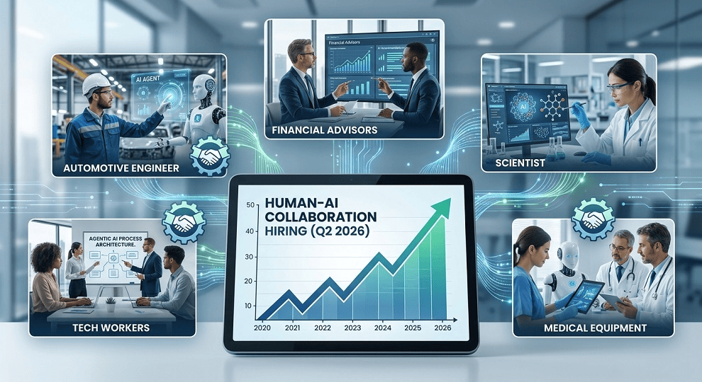 Human–AI collaboration hiring accelerates as industries redesign work for agentic AI
