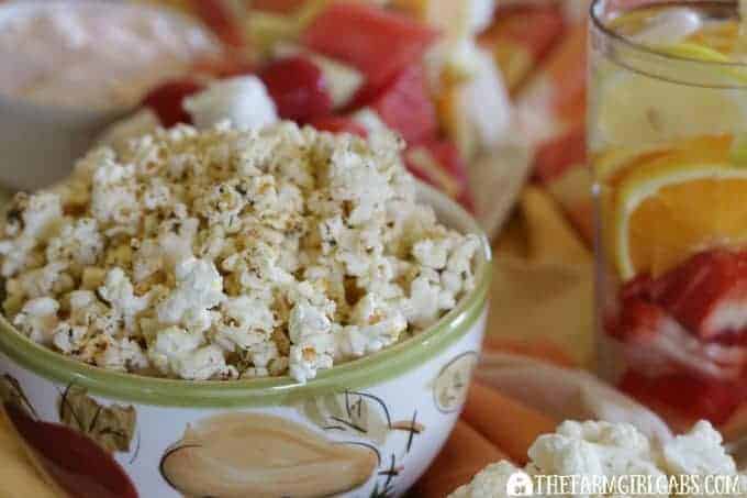 5 Healthy Party Snack Ideas.. Zesty Italian Popcorn