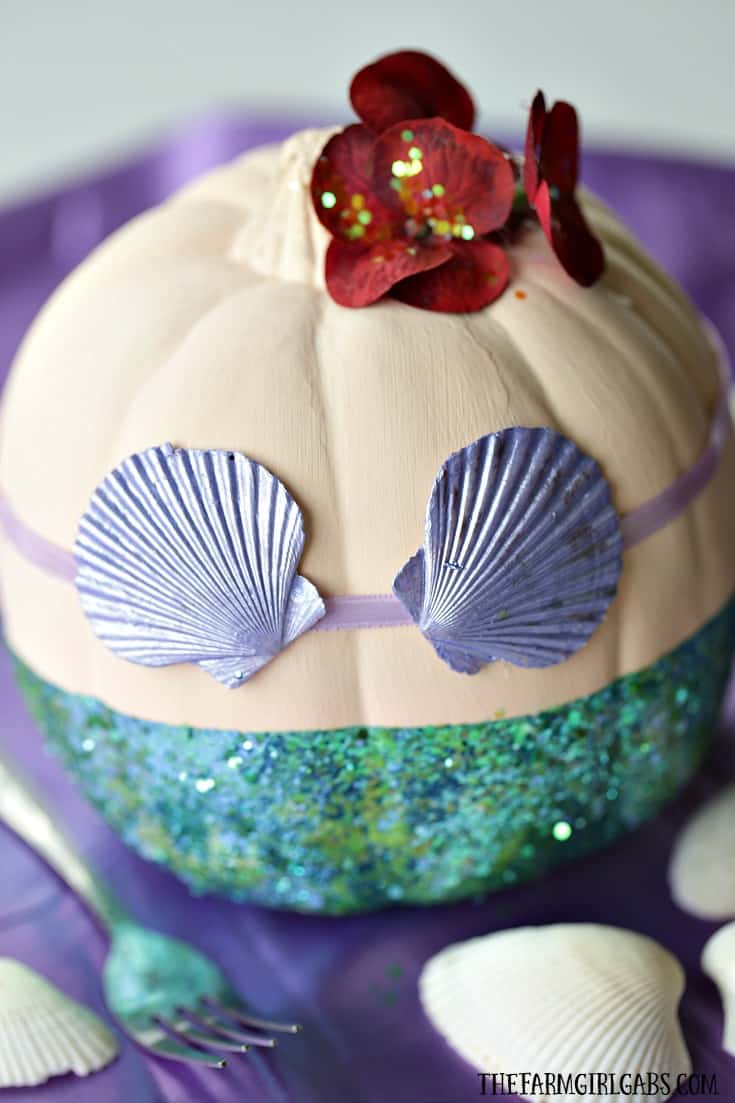 Dinglehoppers, Snarfblatts and this DIY Disney The Little Mermaid Pumpkin are the perfect way to celebrate Halloween!