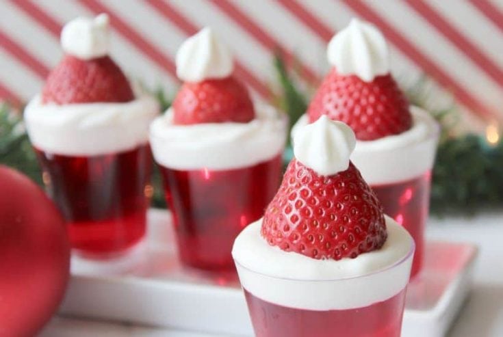 Bring in the celebration during the holiday season with these Santa Hat Jello Shots. This fun Christmas Jello Shot recipe tastes absolutely amazing! This easy jello shot recipe is a perfect holiday party recipe idea.