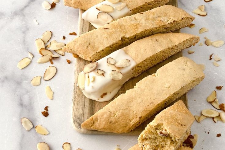 Whip up this easy Blondie Biscotti recipe from scratch and have a sweet, tasty treat to enjoy with your morning coffee or hot tea. The biscotti has the perfect crisp texture with added almond slivers for extra flavor.