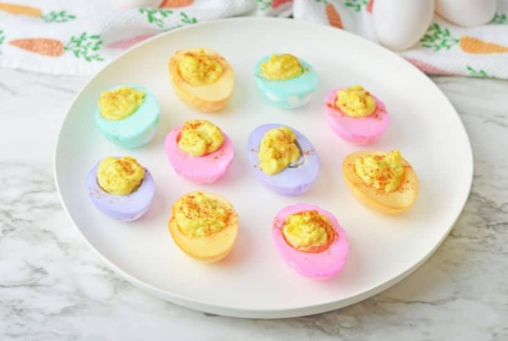 This easy recipe for Colorful Dyed Easter Deviled Eggs will take your deviled eggs to the next level this Easter. They're bright, fun, and super flavorful!